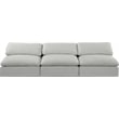Meridian Furniture Comfy Grey Linen Textured Fabric 3-Pc. Modular Sofa