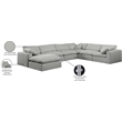 Meridian Furniture Comfy Grey Linen Textured Fabric 7-Pc. Modular Sectional