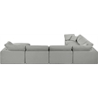 Meridian Furniture Comfy Grey Linen Textured Fabric 7-Pc. Modular Sectional