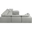Meridian Furniture Comfy Grey Linen Textured Fabric 7-Pc. Modular Sectional