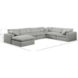 Meridian Furniture Comfy Grey Linen Textured Fabric 7-Pc. Modular Sectional