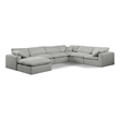 Meridian Furniture Comfy Grey Linen Textured Fabric 7-Pc. Modular Sectional