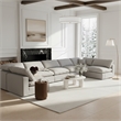 Meridian Furniture Comfy Grey Linen Textured Fabric 7-Pc. Modular Sectional