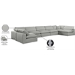 Meridian Furniture Comfy Grey Linen Textured Fabric 7-Pc. Modular Sectional