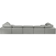 Meridian Furniture Comfy Grey Linen Textured Fabric 7-Pc. Modular Sectional
