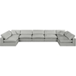 Meridian Furniture Comfy Grey Linen Textured Fabric 7-Pc. Modular Sectional