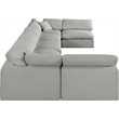 Meridian Furniture Comfy Grey Linen Textured Fabric 7-Pc. Modular Sectional