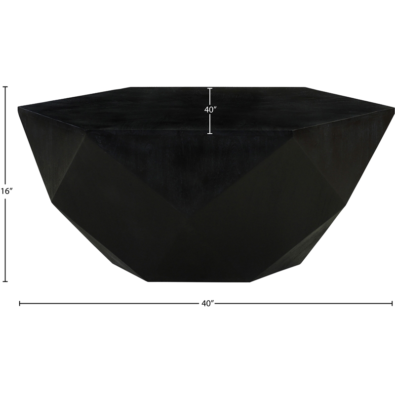 Meridian Furniture Diamante Black Oak Veneer Coffee Table