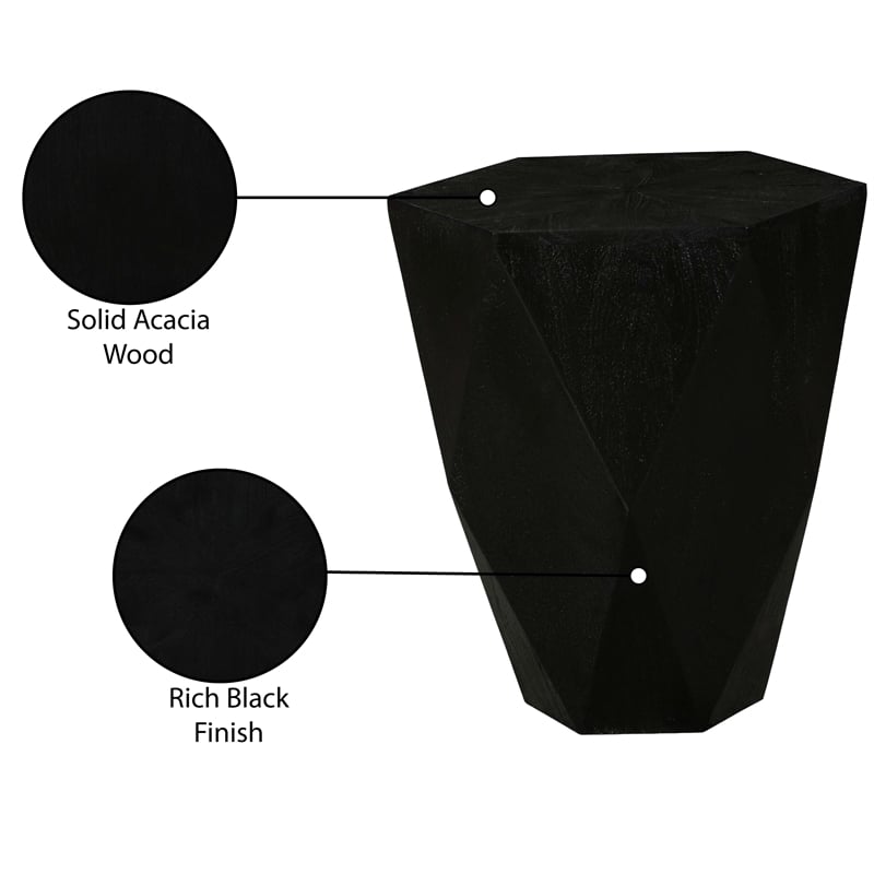 Meridian Furniture Diamante Black Oak Veneer End Table