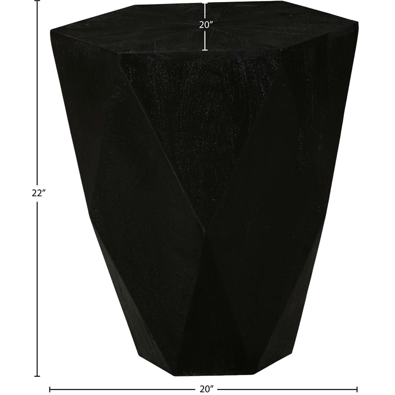 Meridian Furniture Diamante Black Oak Veneer End Table