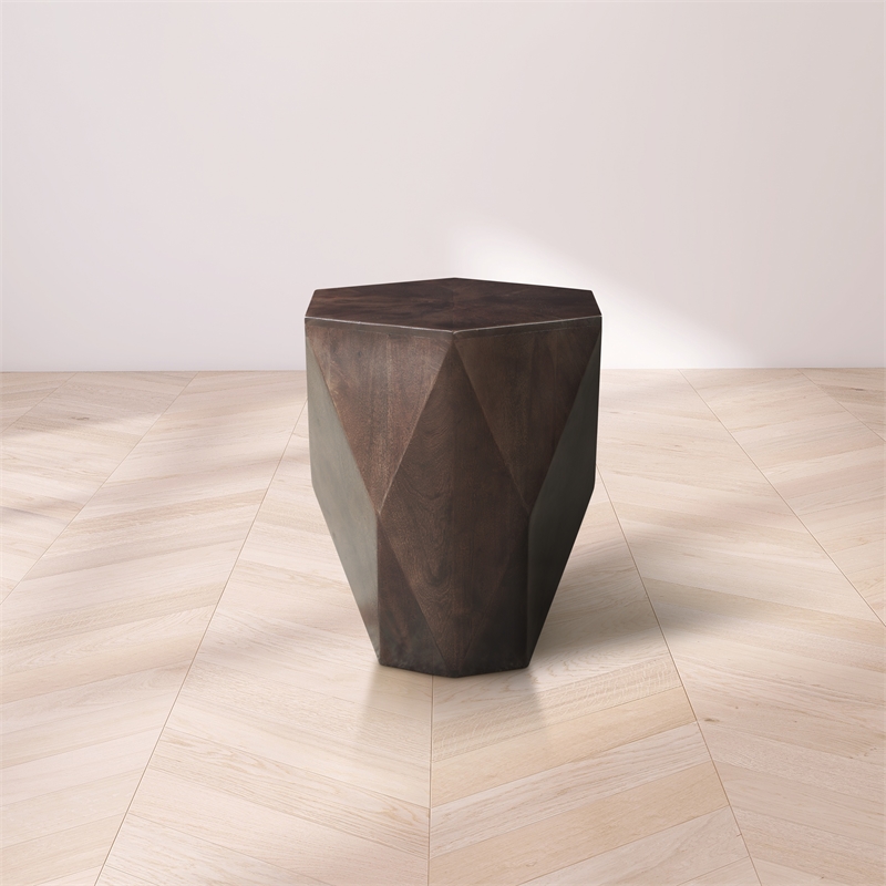 Meridian Furniture Diamante Brown Oak Veneer End Table