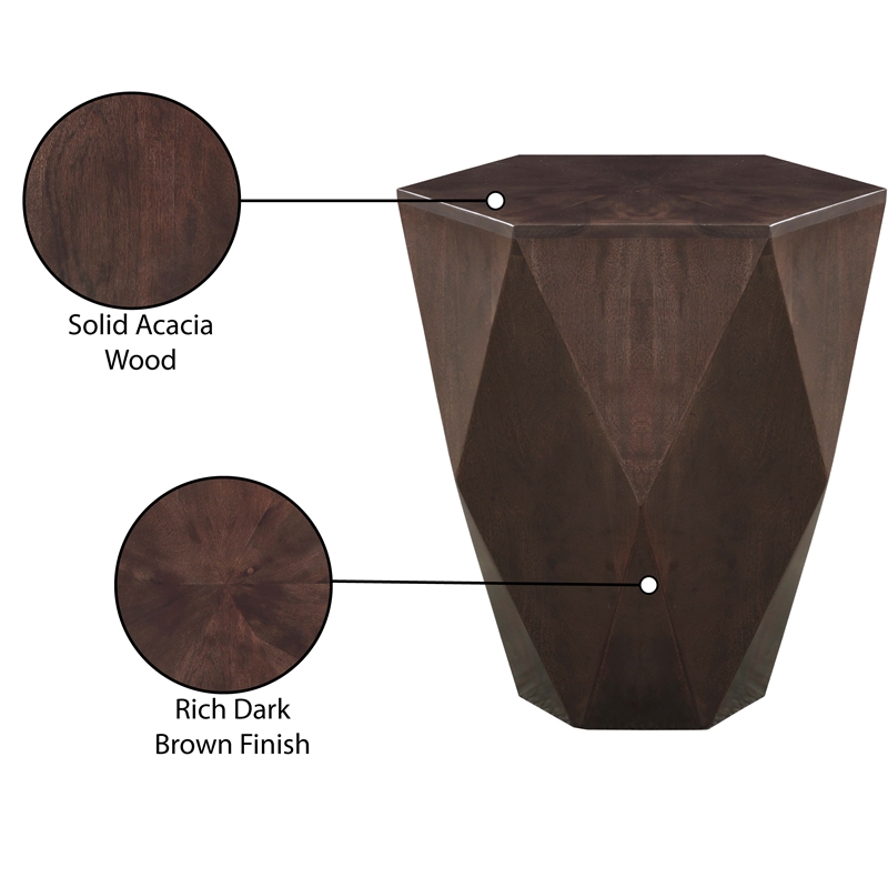 Meridian Furniture Diamante Brown Oak Veneer End Table