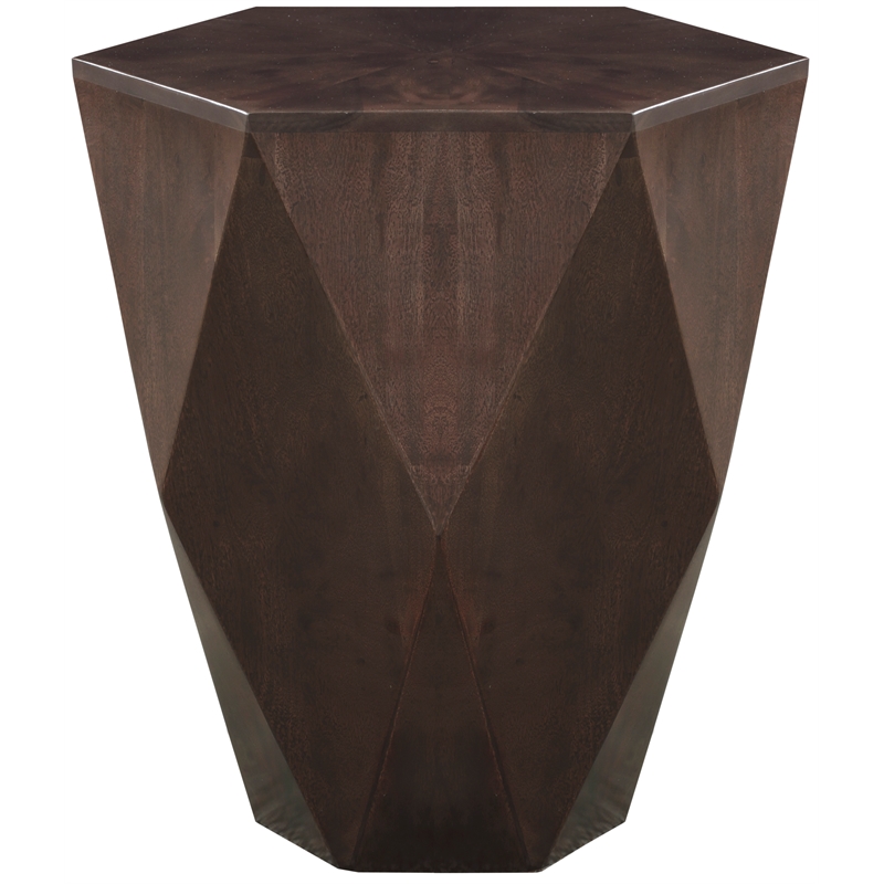Meridian Furniture Diamante Brown Oak Veneer End Table