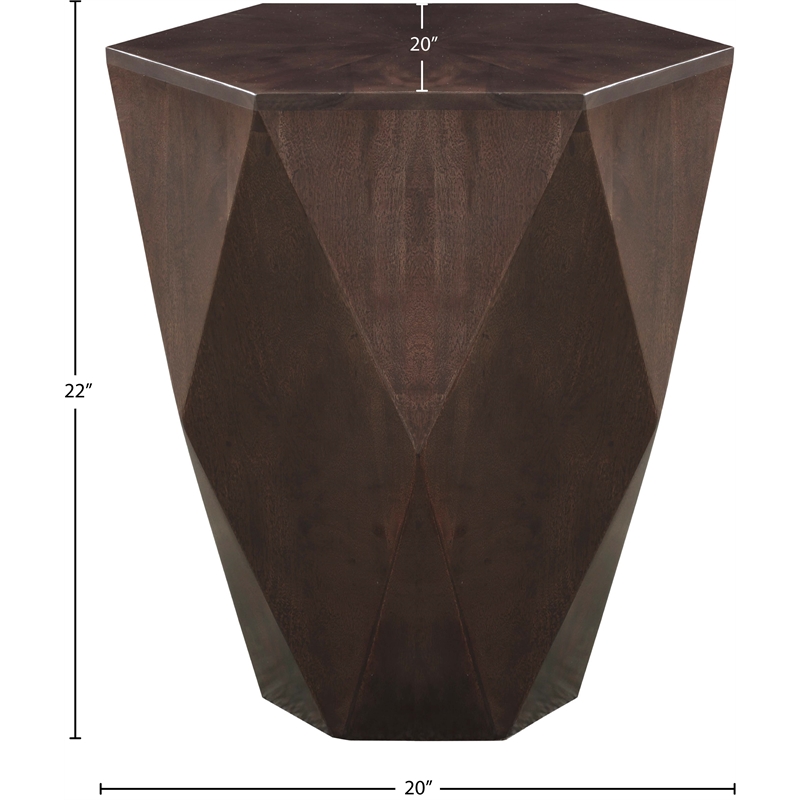 Meridian Furniture Diamante Brown Oak Veneer End Table