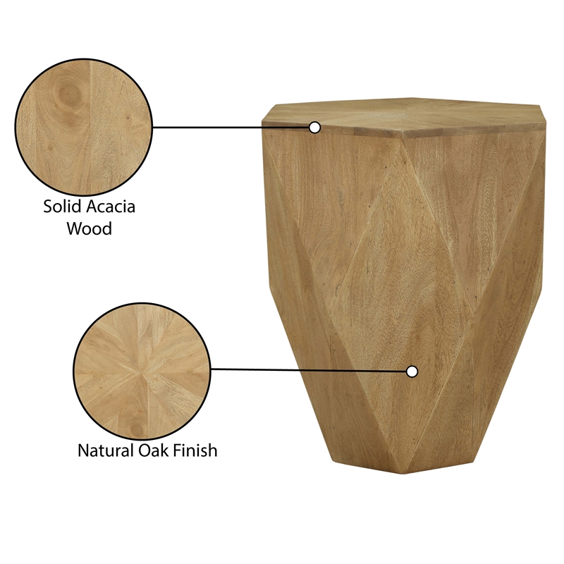 Meridian Furniture Diamante Natural Oak Veneer  End Table