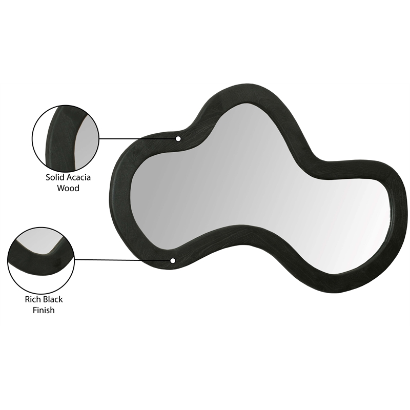 Meridian Furniture Oblique Black Mirror