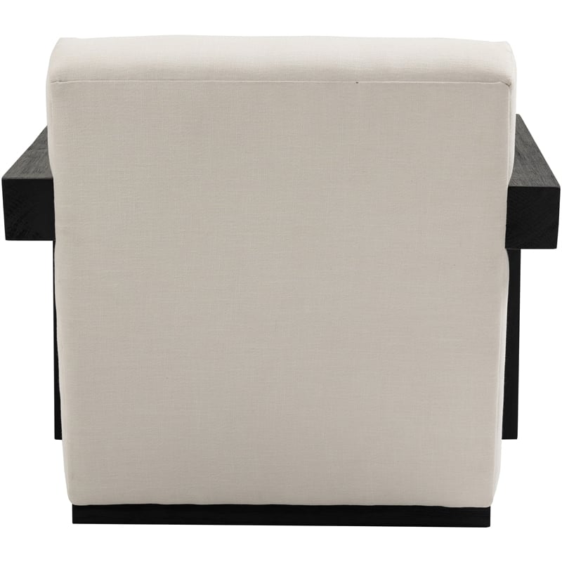 Meridian Furniture Ward Cream Linen Textured Fabric Accent Chair
