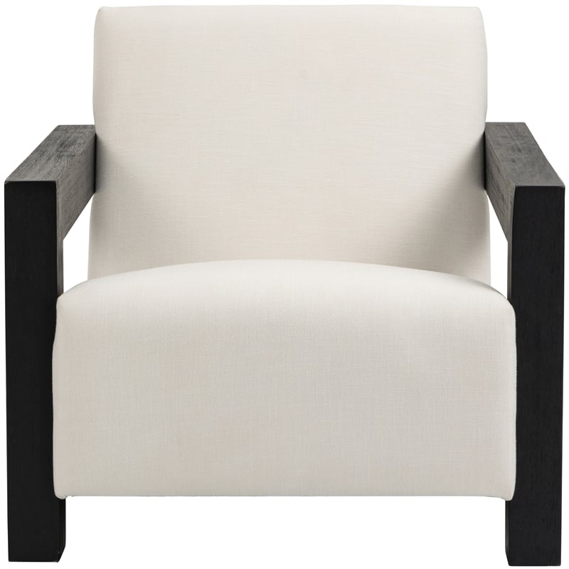 Meridian Furniture Ward Cream Linen Textured Fabric Accent Chair