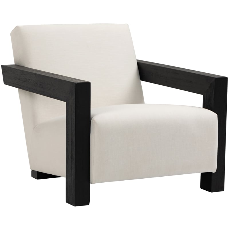 Meridian Furniture Ward Cream Linen Textured Fabric Accent Chair
