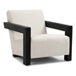 Meridian Furniture Ward Cream Linen Textured Fabric Accent Chair