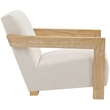 Meridian Furniture Ward Cream Linen Textured Fabric Accent Chair