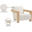 Meridian Furniture Ward Cream Linen Textured Fabric Accent Chair