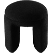 Meridian Furniture Bowen Black Faux Shearling Teddy Fabric Ottoman/Stool