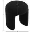 Meridian Furniture Bowen Black Faux Shearling Teddy Fabric Ottoman/Stool