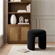 Meridian Furniture Bowen Black Faux Shearling Teddy Fabric Ottoman/Stool