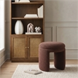Meridian Furniture Bowen Brown Faux Shearling Teddy Fabric Ottoman/Stool