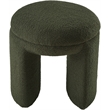 Meridian Furniture Bowen Green Faux Shearling Teddy Fabric Ottoman/Stool