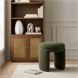 Meridian Furniture Bowen Green Faux Shearling Teddy Fabric Ottoman/Stool