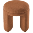 Meridian Furniture Bowen Saddle Faux Shearling Teddy Fabric Ottoman/Stool
