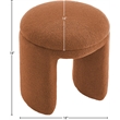 Meridian Furniture Bowen Saddle Faux Shearling Teddy Fabric Ottoman/Stool