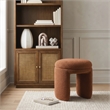 Meridian Furniture Bowen Saddle Faux Shearling Teddy Fabric Ottoman/Stool