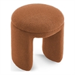 Meridian Furniture Bowen Saddle Faux Shearling Teddy Fabric Ottoman/Stool