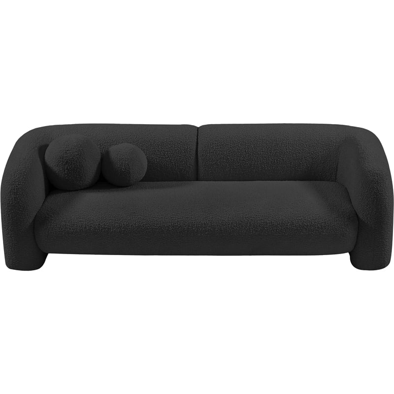 Meridian Furniture Emory Black Boucle Fabric Sofa