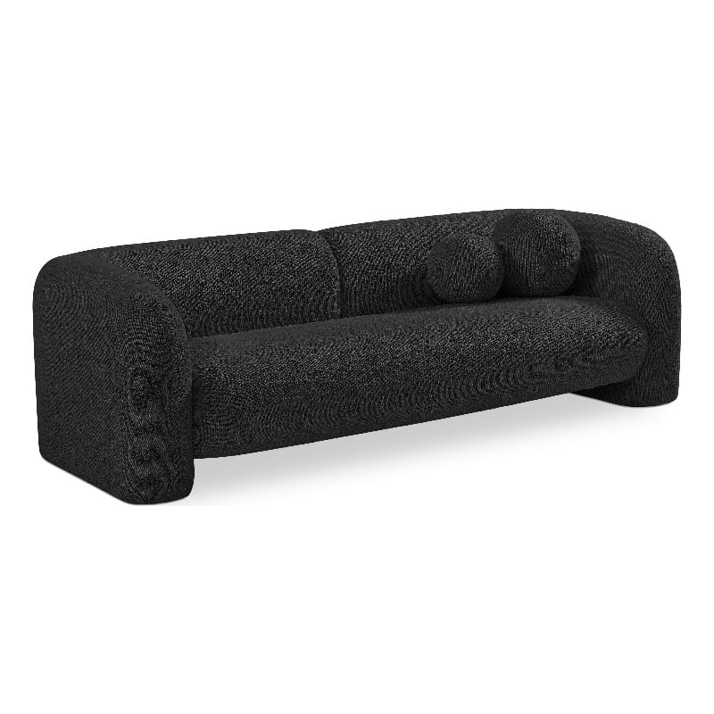 Meridian Furniture Emory Black Boucle Fabric Sofa