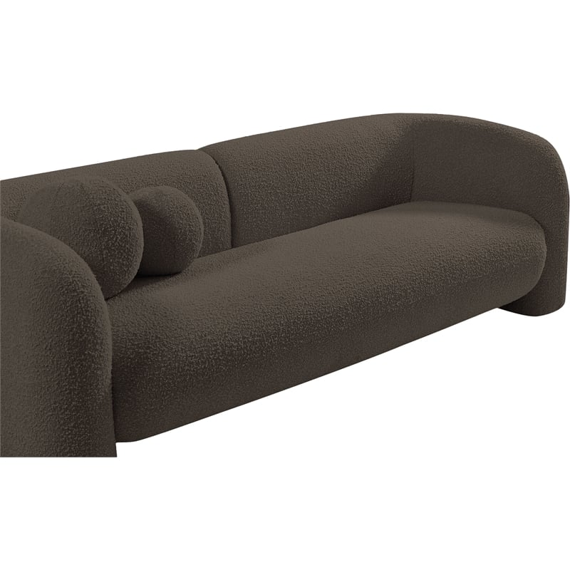 Meridian Furniture Emory Brown Boucle Fabric Loveseat