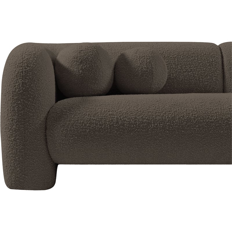 Meridian Furniture Emory Brown Boucle Fabric Loveseat