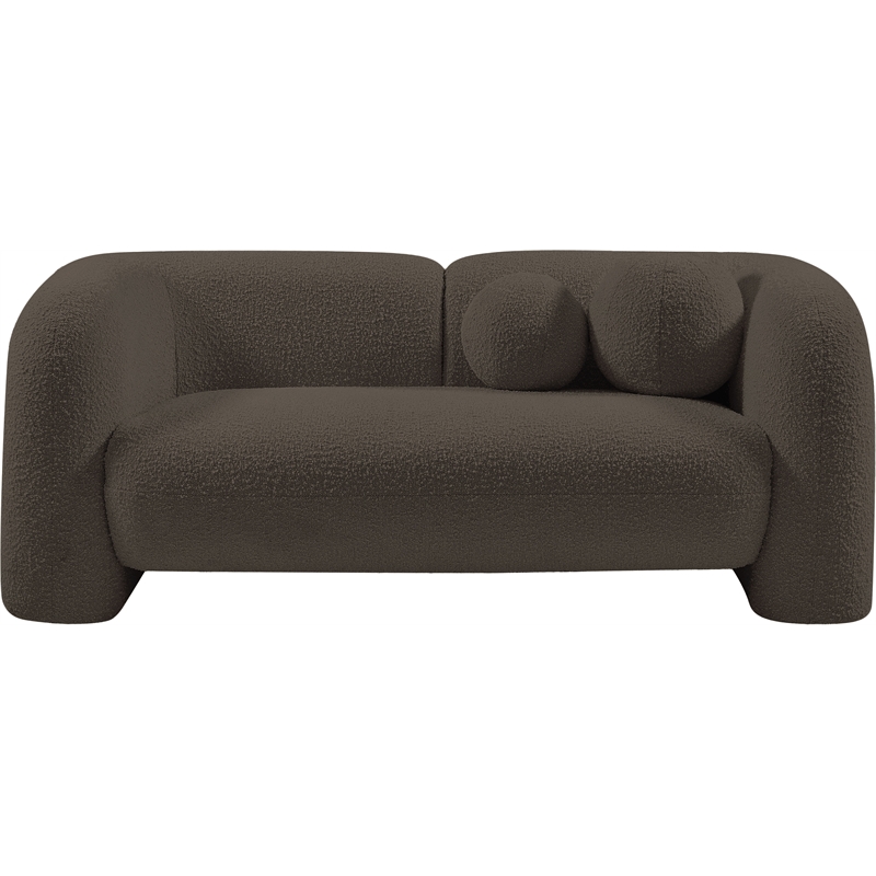 Meridian Furniture Emory Brown Boucle Fabric Loveseat