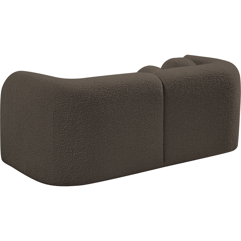 Meridian Furniture Emory Brown Boucle Fabric Loveseat