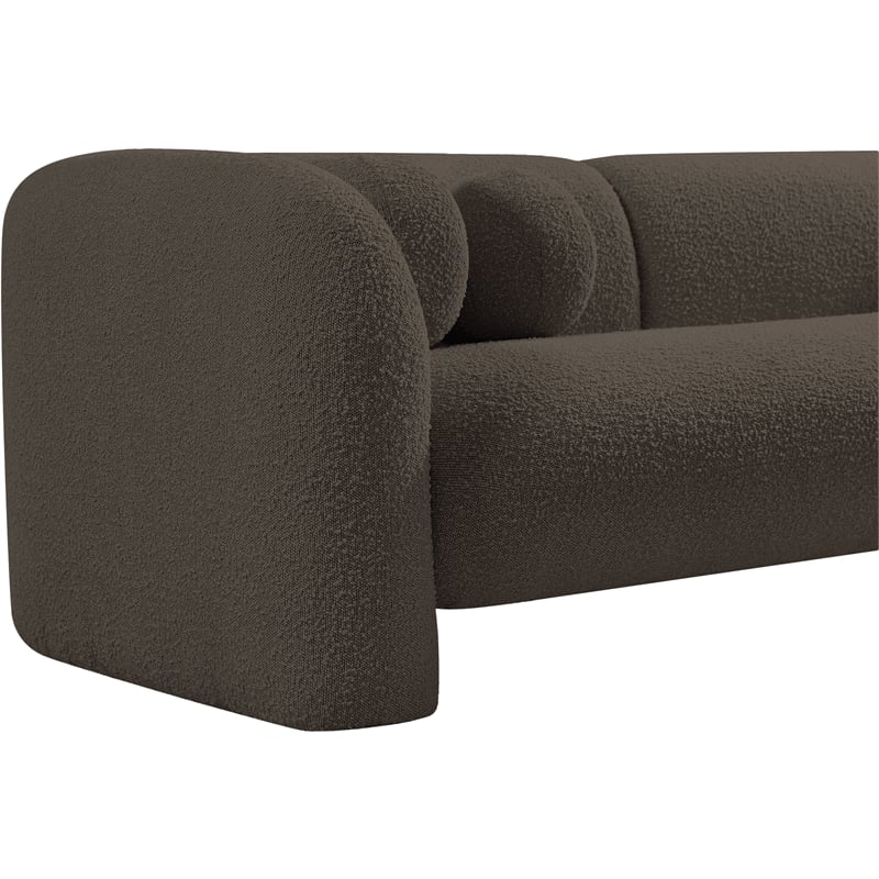 Meridian Furniture Emory Brown Boucle Fabric Sofa