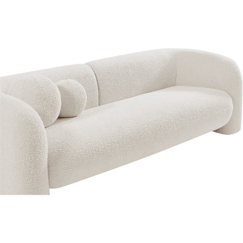 Meridian Furniture Emory Cream Boucle Fabric Loveseat