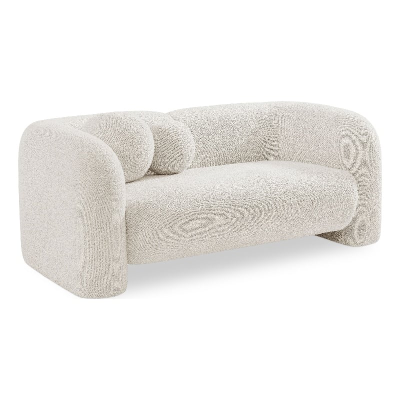 Meridian Furniture Emory Cream Boucle Fabric Loveseat