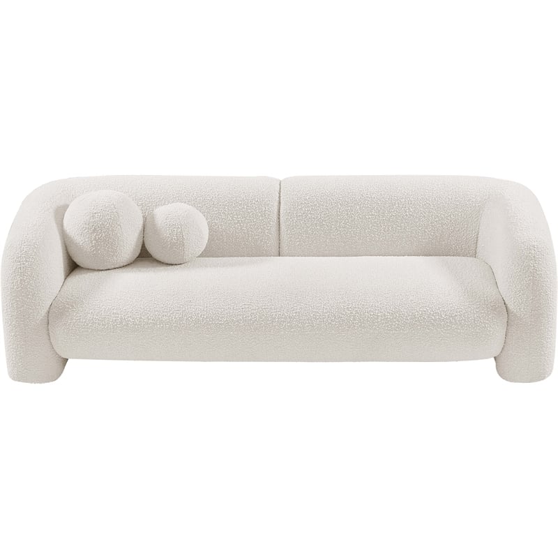 Meridian Furniture Emory Cream Boucle Fabric Sofa