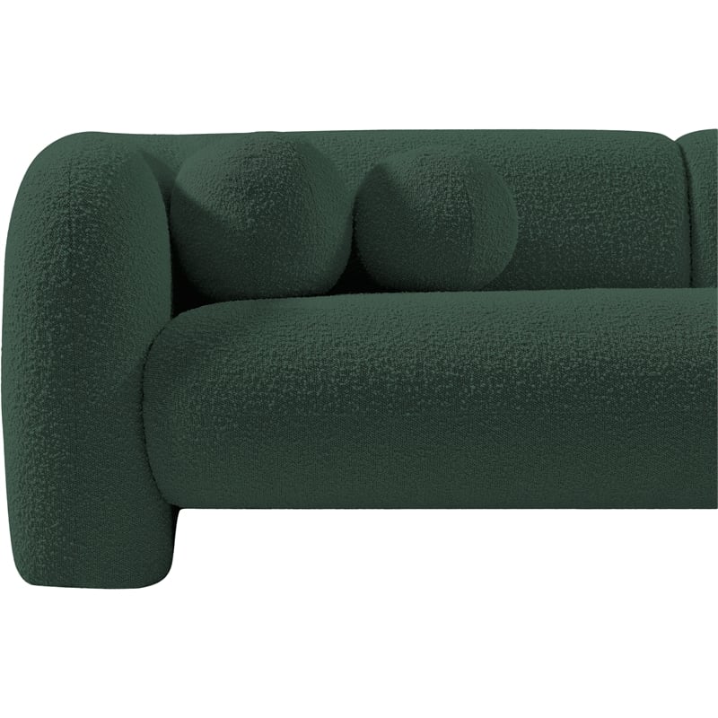 Meridian Furniture Emory Green Boucle Fabric Loveseat