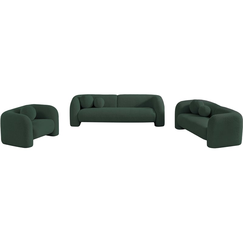 Meridian Furniture Emory Green Boucle Fabric Loveseat