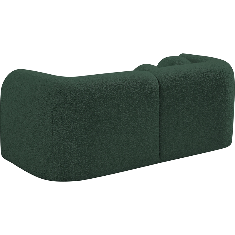 Meridian Furniture Emory Green Boucle Fabric Loveseat