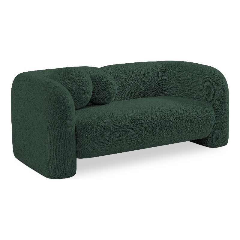 Meridian Furniture Emory Green Boucle Fabric Loveseat